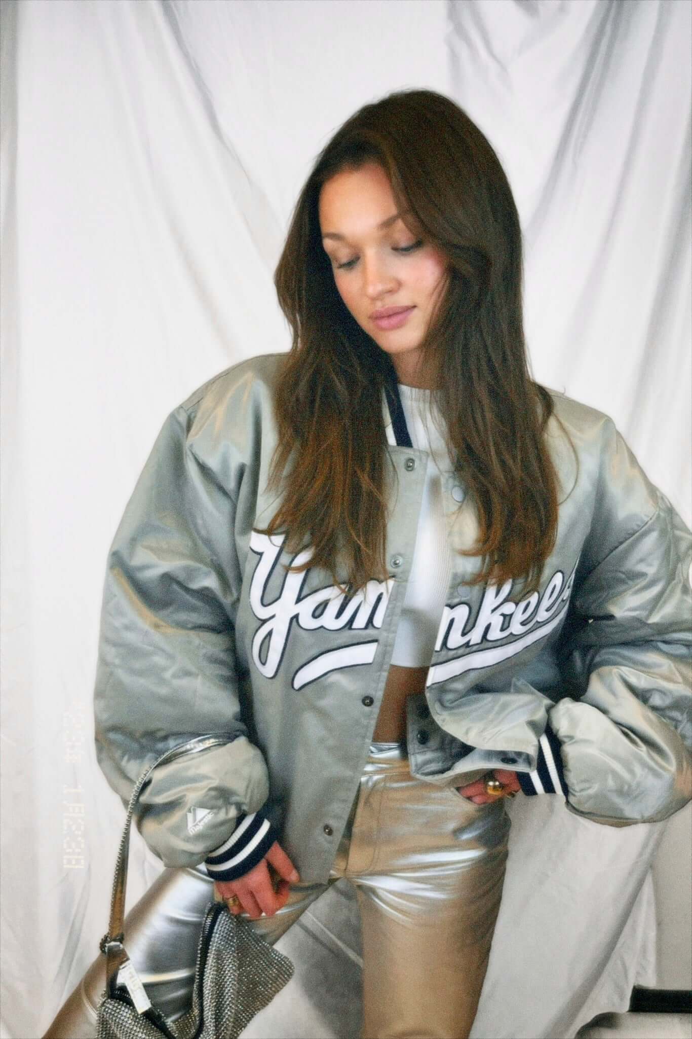 Yankees spell-out jacket grijs | Laura Stappers Vintage