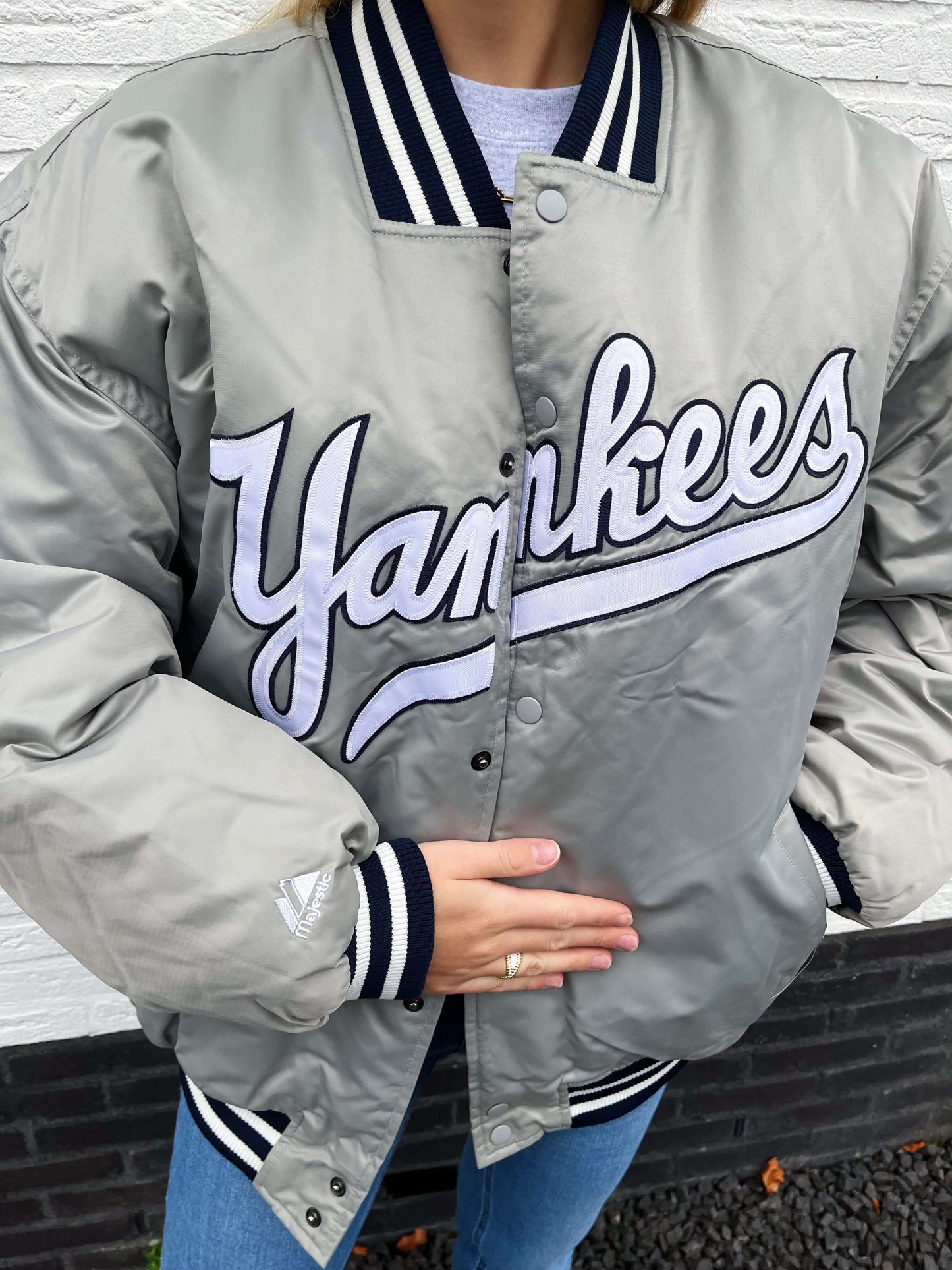 Yankees spell-out jacket grijs | Laura Stappers Vintage