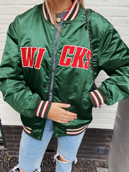 WICKS bomber size M groen satin | Laura Stappers Vintage