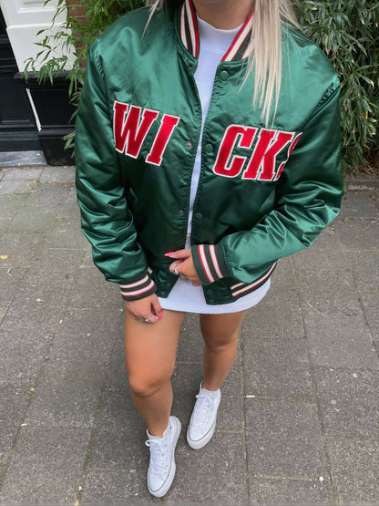 WICKS bomber size M groen satin | Laura Stappers Vintage