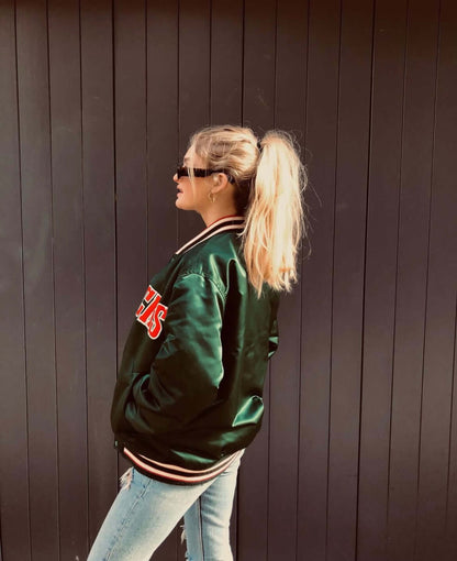 WICKS bomber size M groen satin | Laura Stappers Vintage