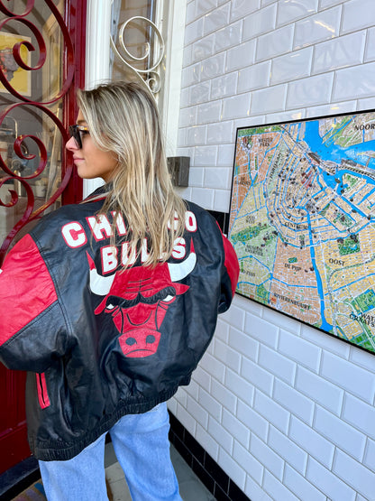 vintage Chicago Bulls leather jacket | Laura Stappers Vintage