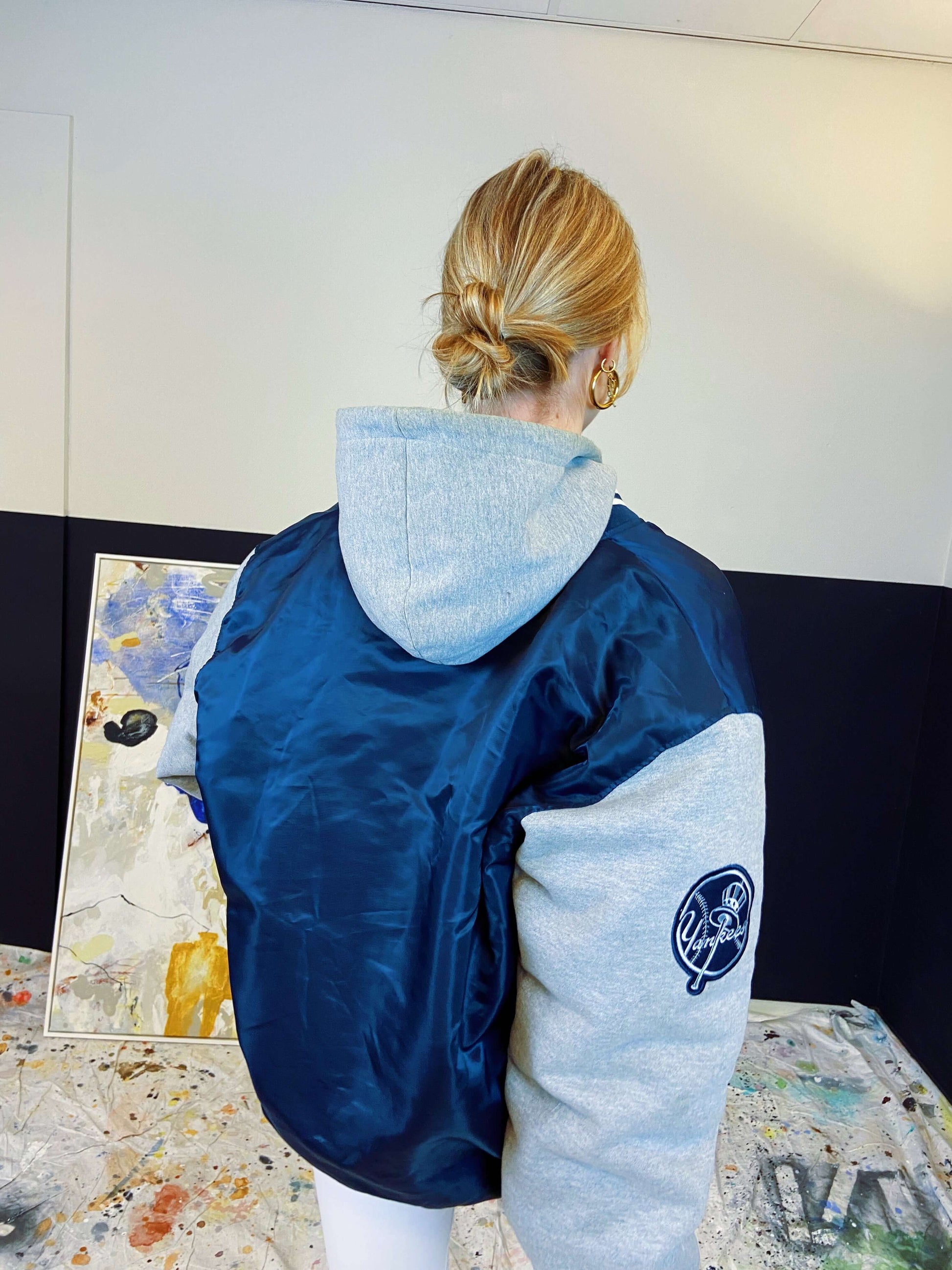 Yankees hooded bomber spell out | Laura Stappers Vintage