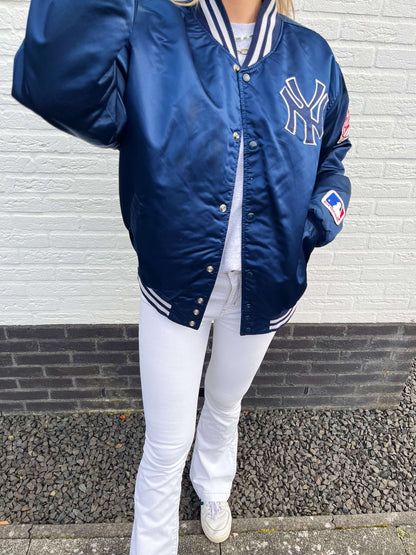 NY Yankees satin jacket blue | Laura Stappers Vintage